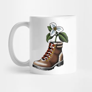 Hiking boot and flower Mug